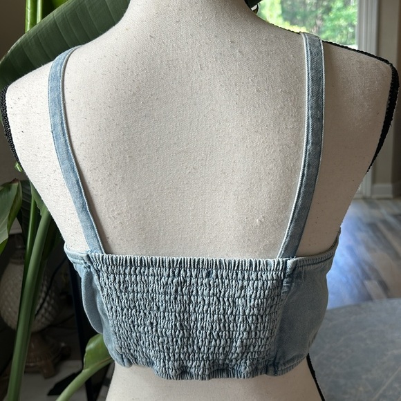American Eagle high neck denim crop tank top - Picture 6 of 6